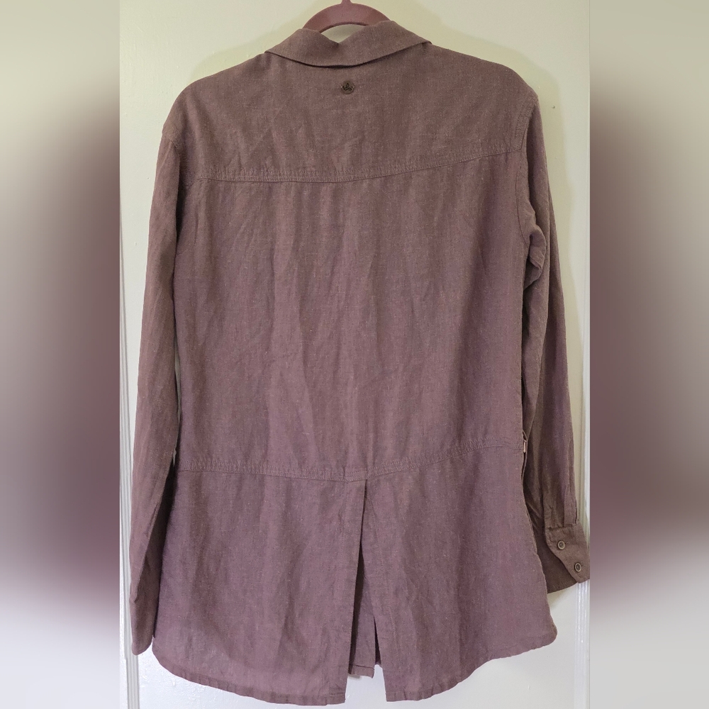 šprAna Aster Tunic Top Roll Tab Sleeve Size S Mauve Hemp Blend EUC - Picture 4 of 8